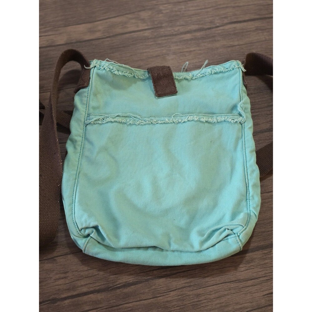 Thirty-One Retro Metro Crossbody Bag Teal With Brown Strap